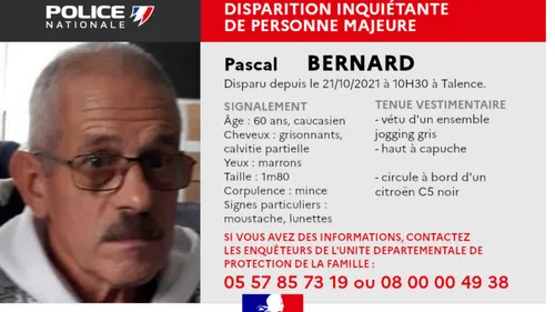 Talence : disparition inquiétante d’un sexagénaire